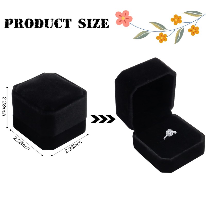 Wowagoga Ring Box - Velvet Ring Jewelry Storage Box Gift