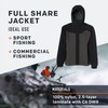 Grundéns Men’s Full Share Jacket | Waterproof, Breathable, Black/Grey, X-Large