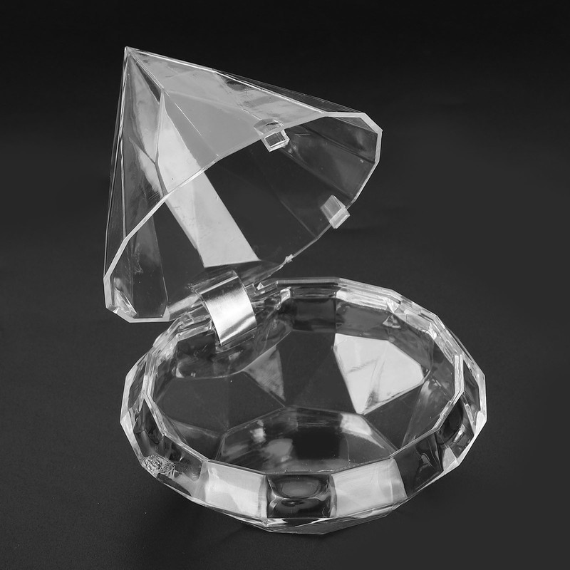 Candies Box Diamond Shaped Clear Jar Transparent Plastic Candy Storage