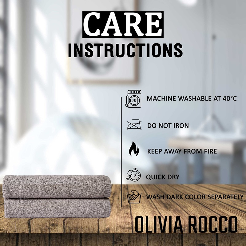 Olivia Rocco Pack Of 2 Bath Sheets Everyday 100% Cotton