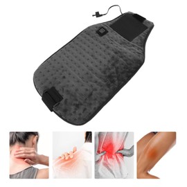 Rapid Heating USB Powered Waist Wrap, Temperature Heating Pad, Multifunctional Design for Waist Neck Knee with Portable Travel Box (Dark Gray)