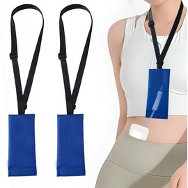 2PCS Peritoneal Dialysis Catheter Holder for Baxter,PD Transfer Set Catheter Shower Holder,Adjustable PD Catheter Lanyard for Men/Women (Blue)