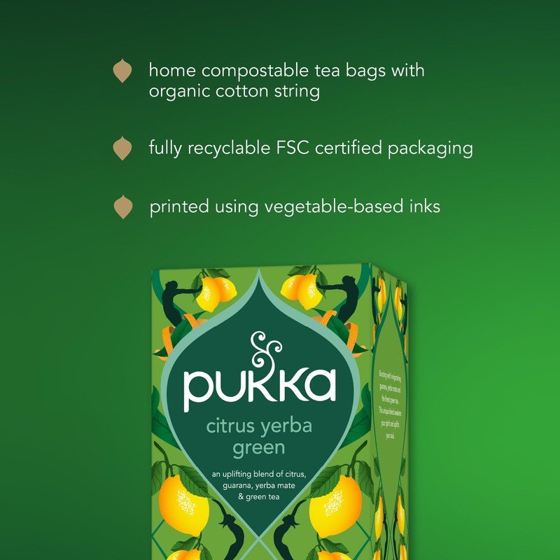 Pukka Herbs, Citrus Yerba Green Tea, Organic, Herbal Tea Box