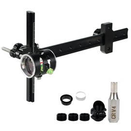 ZSHJGJR Bow Visor for Compound Bow Visor Scope with Lens - 4x Magnification Archery Sports Visor 8 Inch Visors Peep Sight Lens Bezels Left / Right Handed (Set 2)