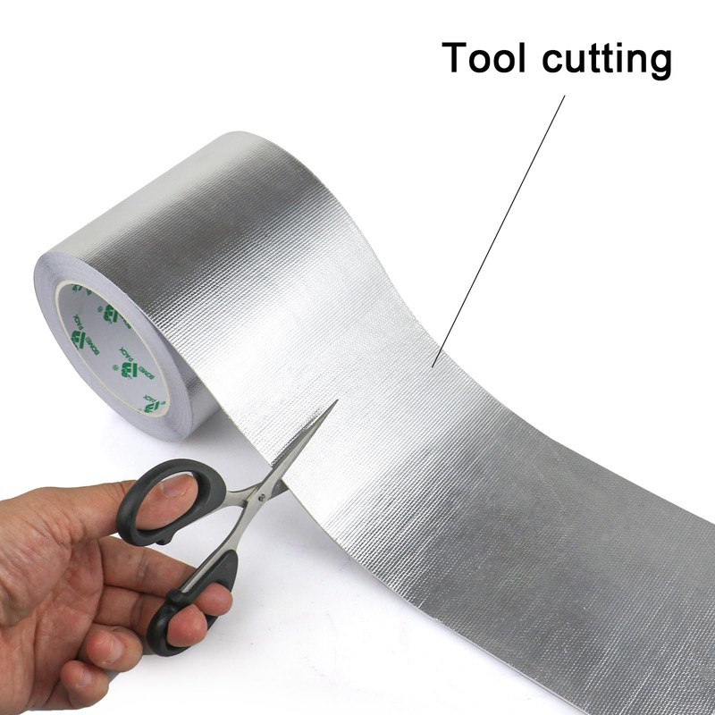 BOMEI PACK Adhesive Aluminum Foil Heat Shield Tape Barrier, Fiberglass