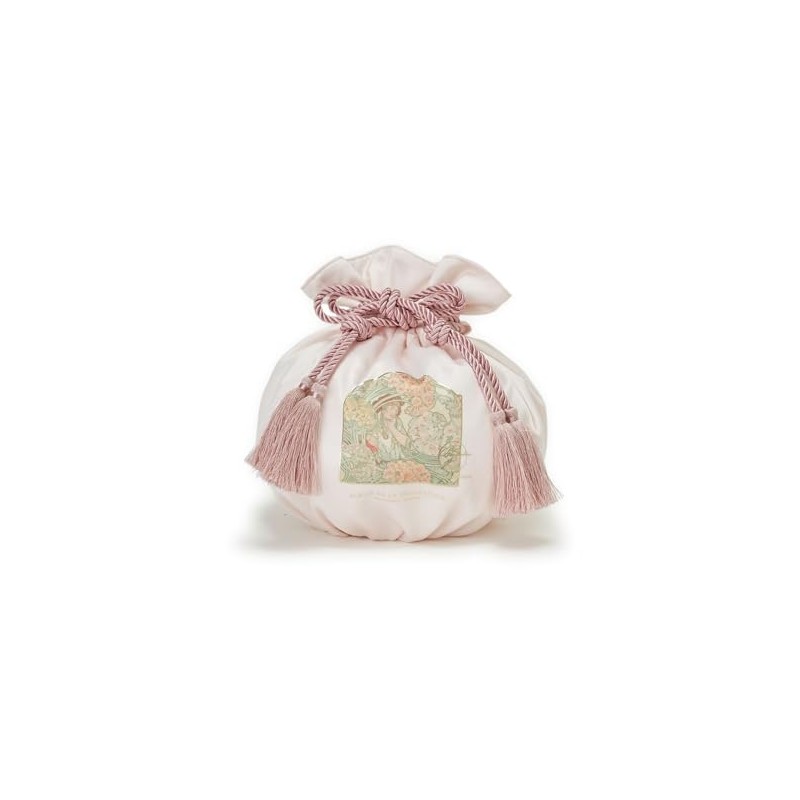 Mucha Floral Reversible Drawstring Pouch