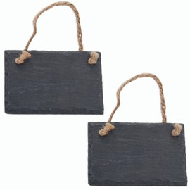 Novaliv Slate Heart for Hanging with Jute Ribbon Slate Blackboard Decoration Wall Decoration