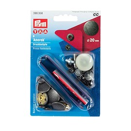 Prym Non-sew fasteners ANORAK brass spirit antique silver 20 mm