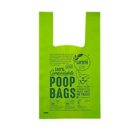 UNNI (USA 100% Certified Compostable Shopping Bags, 500 Count, Standard Size, BPI, CMA, and OK Compost Home Certified, Great for Farmers Markets, Grocery Stores, Restaurants, and On the Go