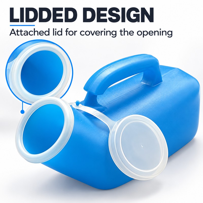 Male External Urine Collector Bottle with Lid for Personal Bathroom