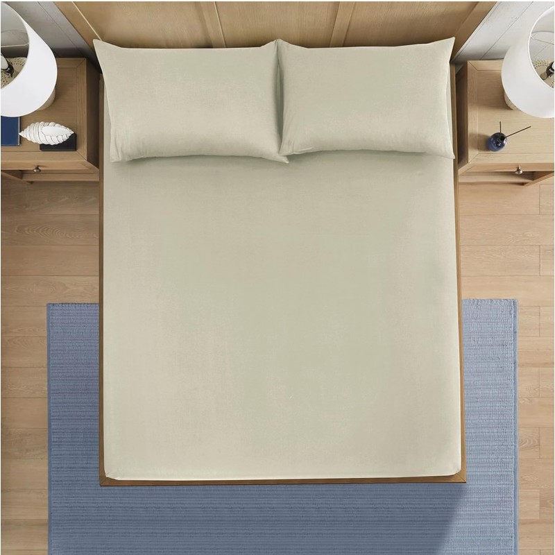 CHARKHAH Polycotton Fitted Sheet for Single Double King Super King