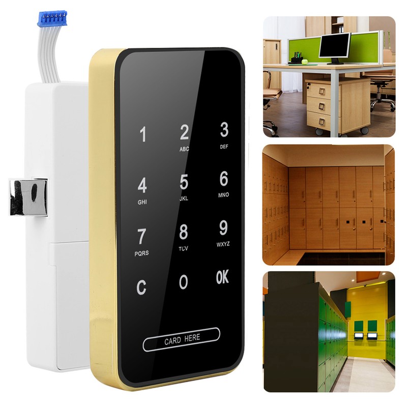Electronic Password Card Lock RFID Smart Keyless Touch Screen for