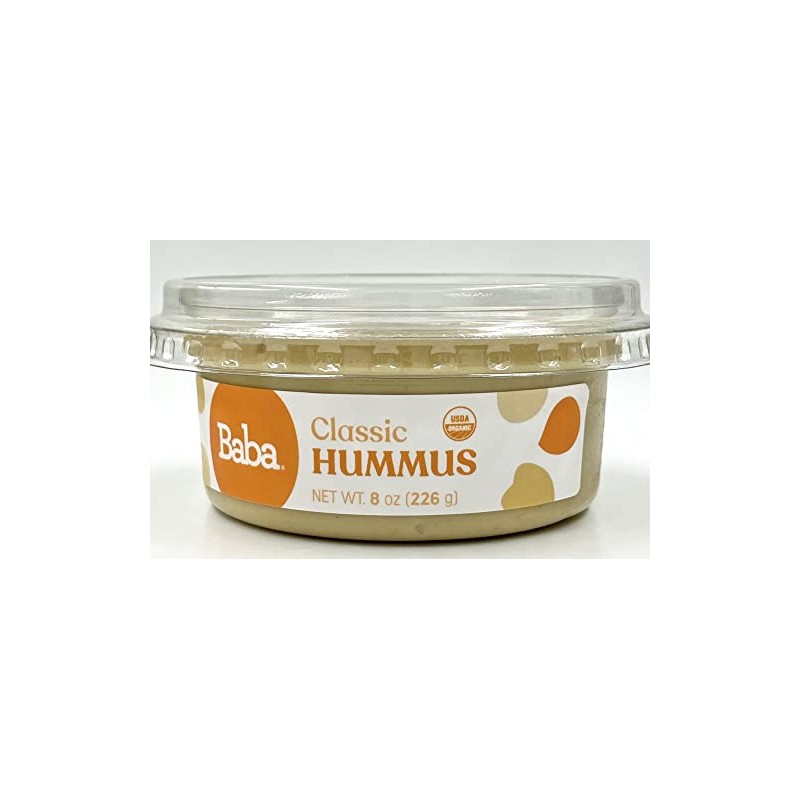 Baba Organic Hummus (8 oz) - USDA Organic, Gluten Free,