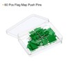 PATIKIL Flag Map Push Pins, 60 Pack Plastic Head Steel