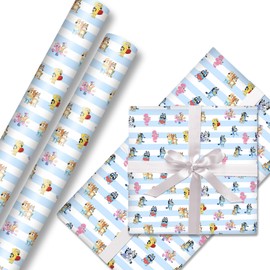 b2 Wrapping Paper 5 Sheets of 50 cm x 70cm Birthday Gift Wrapping Paper Durable Surprises Gift Wrap Pack for Kids Birthday, Recyclable Gift Wrapping Paper, Party Storage Festive Decoration