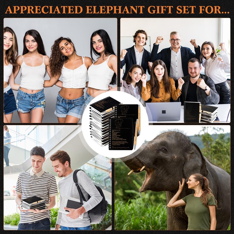 Harloon 20 Sets Thanksgiving Elephant Friendship Gift Friendsgiving A6 Spiral