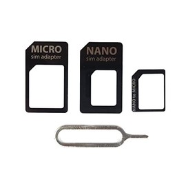 ‎3-in-1-SIM-Adapter Nano auf Micro/Nano auf Standard/Micro auf Standard-SIM, Kartenfach für Smartphones