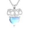 925 Sterling Silver Moonstone Cubic Zirconia Necklace Pendant Different Pattern