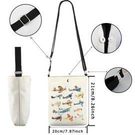 WCGXKO Vintage Planes Crossbody Bag Aviation Gift Aviation History Gift Plane Collage Gift Flight Attendants Gift gift (Plane Cro)