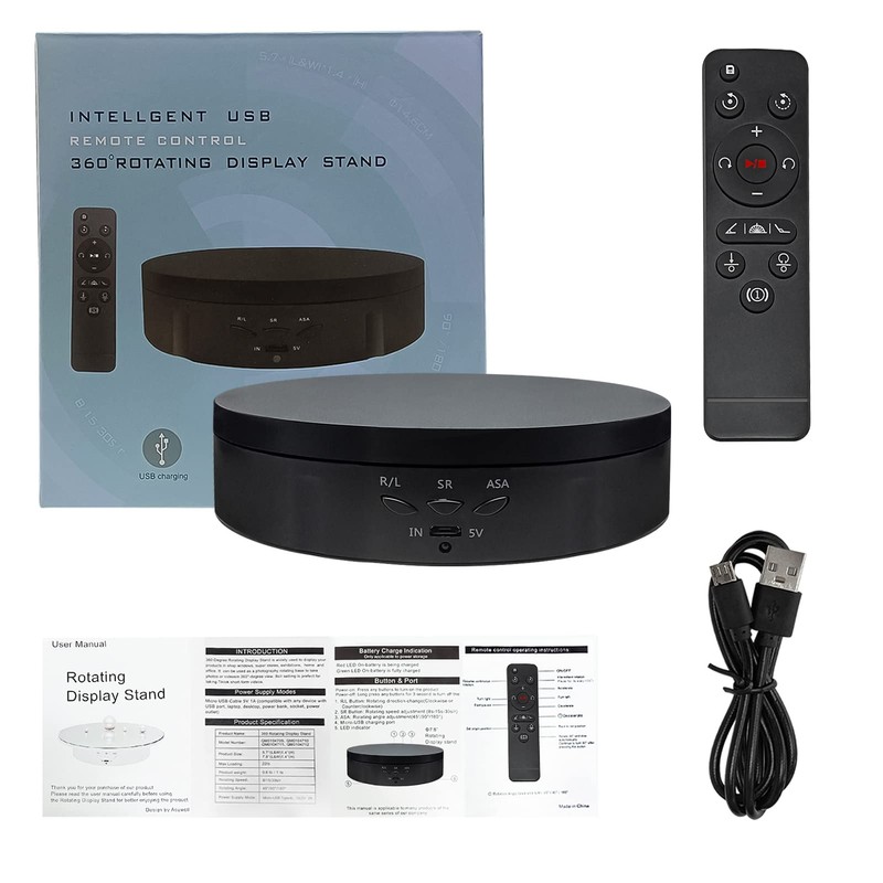 ZLMONDEE Remote Control Rotating Display Stand, 5.74inch/22Lbs Load Turner Cup