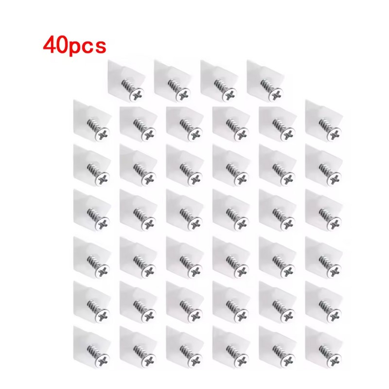 20/40/60/80/100pcs Drawer Wedge Supports with Screws – Plastic Bottom Support