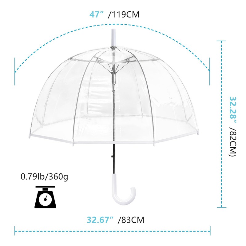 RONIARE Clear Bubble Umbrellas for Rain Large Windproof Dome Umbrella