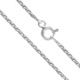 Sterling Silver Chain Necklace for Women Wheat 1.4mm Tarnish Resistant Responsibly Sourced - Non-Migrating Clasp Design - Italian Made in Italy - Quality Durable Sturdy - Quality Gift Box (19 Inches)