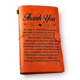 NGAEAK Thank You Gifts for Women Men Leather Journal Notebook, Employee Appreciation Gifts, Appreciation Gift for Coworkers Leader Mentor Friends Engraved Leather Travel Journal
