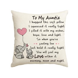 Artoid Mode Auntie Gifts From Niece Nephew Aunty Aunt Cushion Cover, 45x45 cm Decorative Mother's Day Birthday Throw Pillow Cover Case Decor