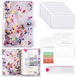 35 Piezas Organigastos Tipo Cartera, Carpeta de Cuaderno A6, Organizador de Gastos de Dinero, Carpeta de Presupuesto Ahorrar Dinero, Organizar su Presupuesto (Conchas de Colores)