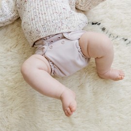 Esembly Cloth Diaper Outer, Waterproof Swim Cloth Diaper Cover, Leak-Proof and Breathable Layer Over Prefolds, Flats or Fitteds, Reusable with Snap Closure - Size 2 (18-35lbs), Amethyst