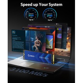 ORICO NVMe M.2 1TB PCIe Gen3.0x4 2280, 3D NAND Internal SSD with Heatsink, up to 3100MB/s, Internal Solid State Drive for PC/Console Games and Video Editing-J10