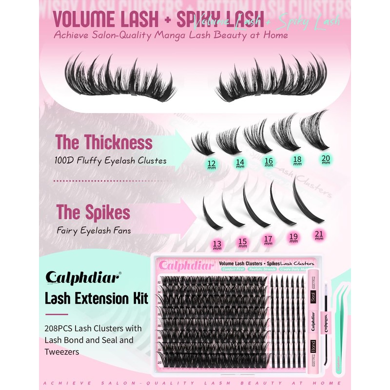 Spikes Eyelash Clusters Volume Lash Clusters Kit DIY Salon-Grade Lash
