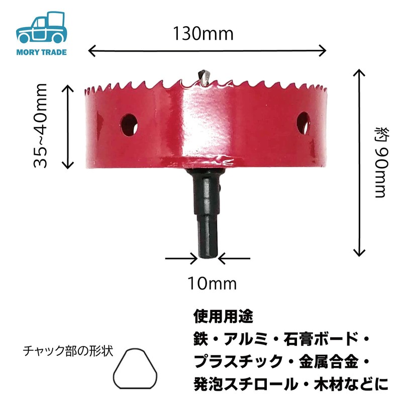 [Molly Trade] Bimetal Hole Saw, Drilling, Cutting, Holsaw, 5.1 inches