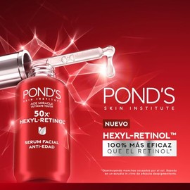 POND'S Sérum Facial Age Miracle Ultimate Youth con Hexyl-Retinol para una piel más firme, luminosa y joven, disminuye las líneas de expresión y las ma