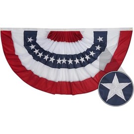 TOPFLAGS Bunting Flags Outdoor 2x4 Ft American Flag Buntings Heavy Duty Outdoor USA Front Porch Decor US 4th of July Decorations Memorial Day