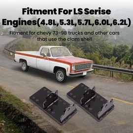 maXpeedingrods Swap Bracket Mount Pair with Bolts for Chevy GMC Truck w/Clamshell Mount 1973-1998 LS LSX Engine 4.8L 5.3L 5.7L 6.0L 6.2L Conversion Bracket