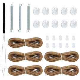 RV Pleated Shade Repair Kit, Pull Cord Installation Spring Pulley Plug Threader, Portable Quick Repair Modification Conversion Honeycomb Curtain Accessories, Universal for Most RVs (Brown)
