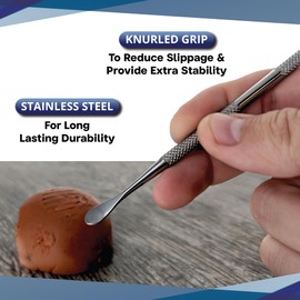 SE 12-Piece Stainless Steel Wax Carvers Set, Wax & Clay Sculpting Tools, Double Ended Carving Kit for Modeling, Sculpting and Shaping, Silver - DD312