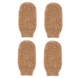 Mikinona 4pcs Exfoliating Gloves Mitts for Body Scrubbing and Shower Use Natural Jute Bath Mittens for Removing Dead Skin and Creating Lightweight and Compact Design