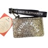 Ivory Ella card holder wallet & lanyard gold glitter NWT