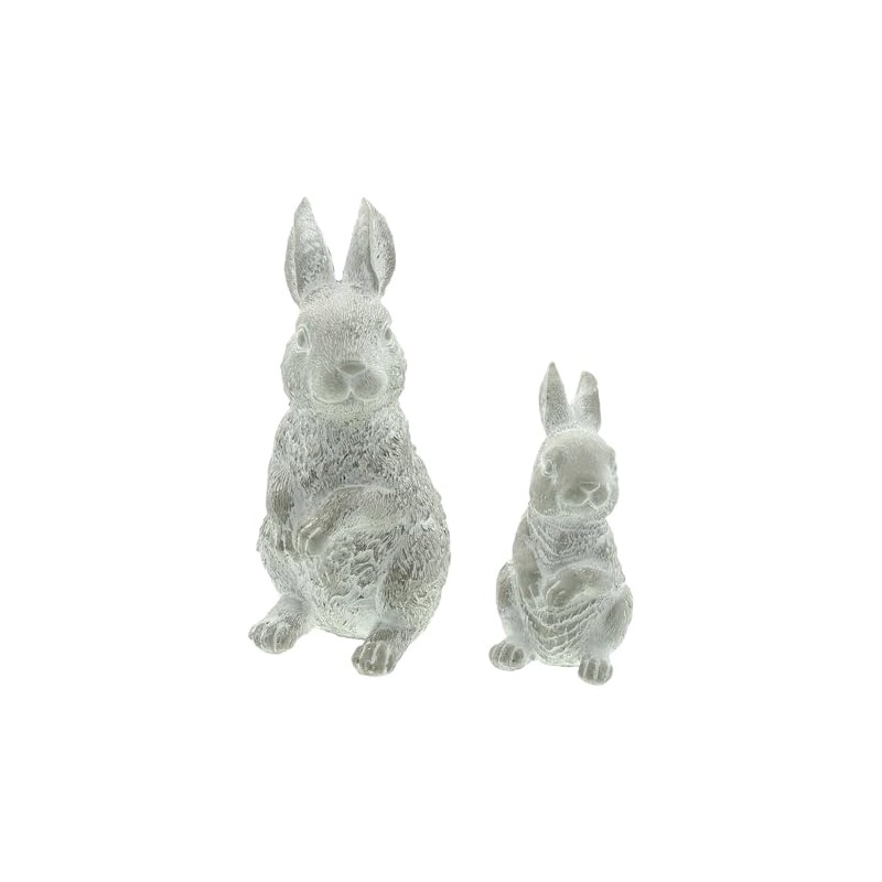 FRANK FLECHTWAREN Rabbit Washed, Set of 2, Cement, Heavy Quality,
