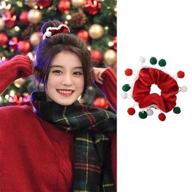 Christmas Hair Accessories Ponytail Holders for Women Girls Green Red Hair Bobbles for Thick Fine Hair Christmas Hair Scrunchies Xmas Christmas Hair Bands for Girls Women Christmas Gifts 2pcs