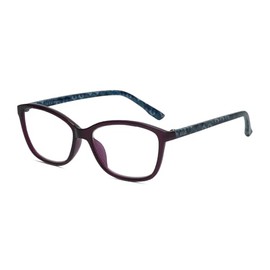 Calabria L 15578 Cateye Eyeglasses Frame Crystal Purple Blue White Women Clear Demo Lens Eye Glasses Trendy No Magnification