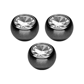 PIERCINGLINE Titanium Screw Ball Set, Crystal, Replacement Balls, Choice of Colours and Sizes, Titanium