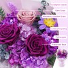Waipfaru Preserved Flowers, Purple Flowers Fresh Bouquet with Gift Box,