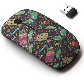 2.4G Wireless Mouse with Cute Pattern Design for All Laptops and Desktops with Nano Receiver - Colorful Cartoon Cute