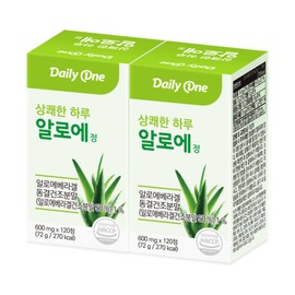 Daily One (롯데백화점)상쾌한 하루 알로에정 400mg 120정 X 2통 4개월분 Refreshing Day Aloe Tablets 400mg, 120 Tablets x 2 Bottles, 4-Month Supply