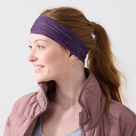 Aruna Handmade Purple Boho Bandeau Headband for Women - Sweat Absorbing Twist Wicking Women’s Head Band | Wide Yoga Hiking Tie Dye Bandana for Gym | Sleeping Hair Accessories & Mud Run Gear