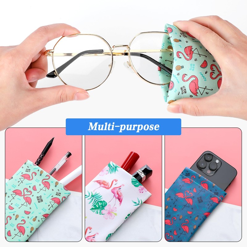 Soleebee 3 Pack Portable Eyeglasse Pouch Soft Leather Anti-Scratch Glasses